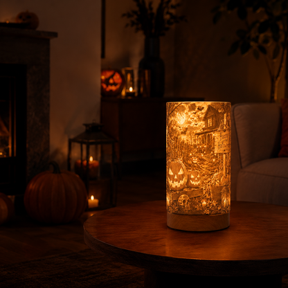Slim Loom – Halloweenlampe mit Holzoptik | Made in Germany