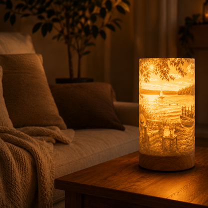 Slim Loom – Vier Jahreszeiten Tischlampe mit 4 Wechsel-Schirmen