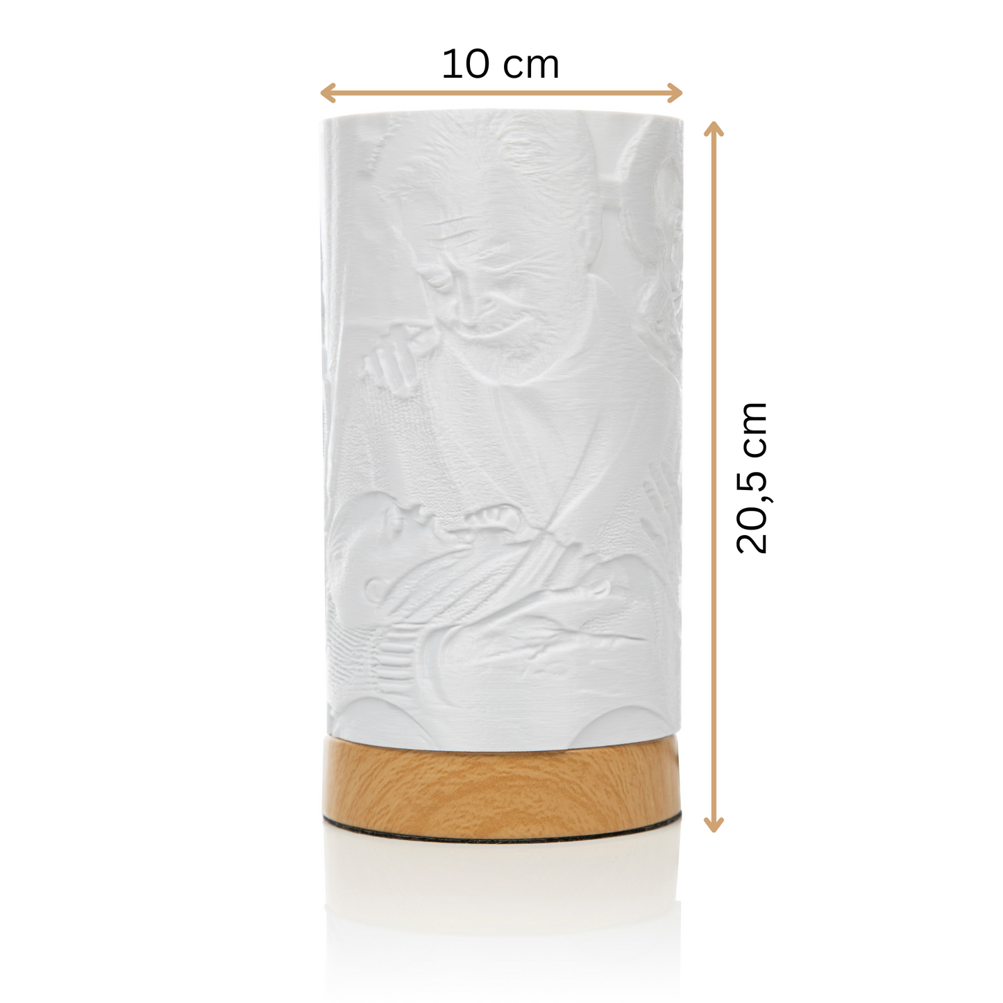 Personalisierte Tischlampe mit Foto, Slim Loom Lampe in moderner Holzoptik – Das perfekte Geschenk